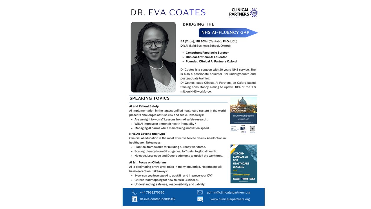 Dr Eva Coates speaker card