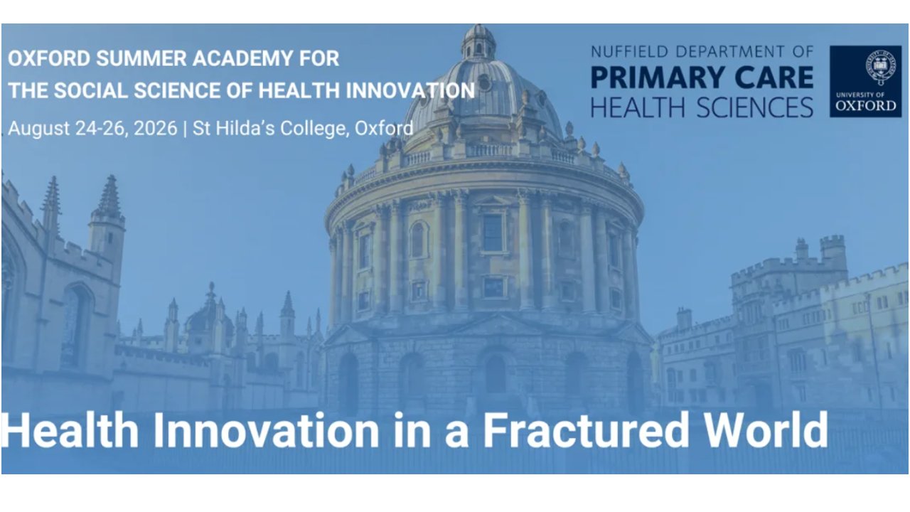 Oxford Summer Academy for the Social Science of Health Innovation 2026